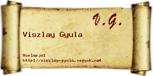 Viszlay Gyula névjegykártya